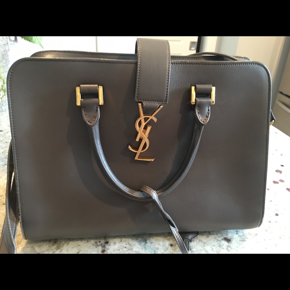 YSL Baby Cabas Handbag in Fog